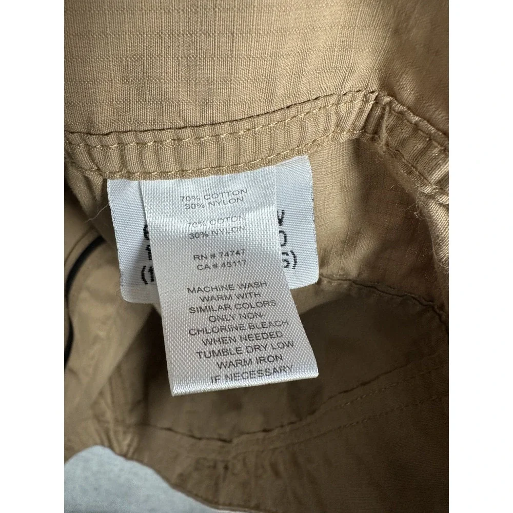 Vintage Redhead XL Mens Fishing Vest Tan Pockets Sleeveless Jacket Zip Mock Neck